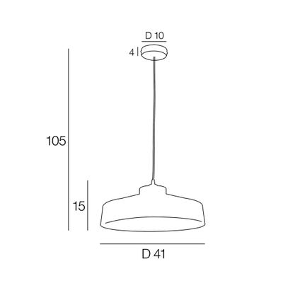 Suspension E27 60W Ø41 cm métal Cactus - Archi COREP