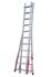 Echelle transformable 3 plans 3 x 11 échelons 6,50 / 7,30 m Premium avec base évasée aluminium - HAILO