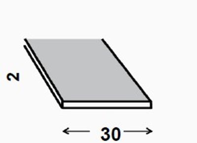 Profilé plat PVC anthracite 30 x 2 mm 2,60 m CQFD