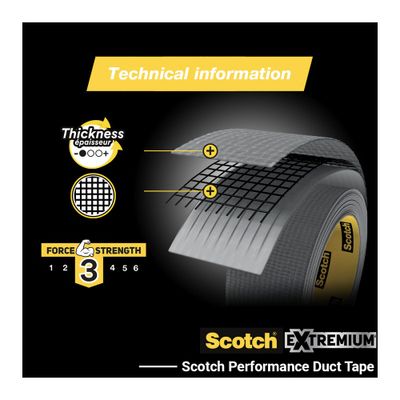 Ruban adhésif de réparation toile Universal noir 25 m x 48 mm - SCOTCH