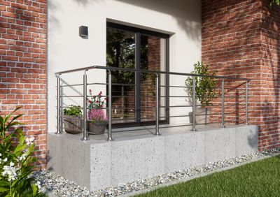 Garde-corps New Rondo - Aluminium anodisé - L 2,50 m - Pose à plat - SOGEM