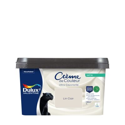 Peinture crème de couleur Lin Clair satin 4L - DULUX VALENTINE