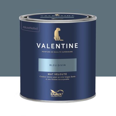 Peinture Valentine  Mat Velouté Bleu Divin 0,5 L - DULUX VALENTINE