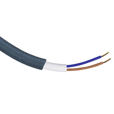 Câble électrique tissu bleu indigo 3m - TIBELEC