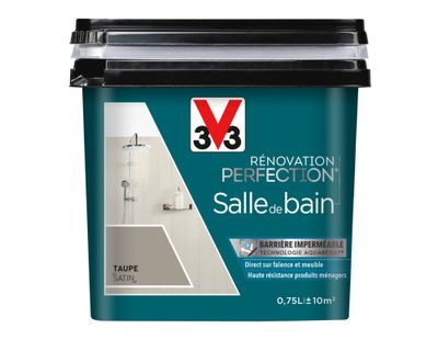 Peinture de rénovation pour salle de bain taupe finition satinée 0,75L - V33