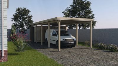Carport -  617 - 330 x 120 cm - toit en acier Livraison gratuite domicile WEKA