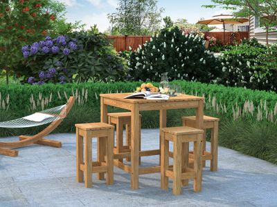 Table mange debout carré Aron en bois 90x90x107 cm WHITE WOOD