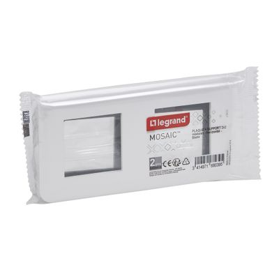 Plaque de finition 2 x 2 modules horizontale Blanc - Mosaic LEGRAND
