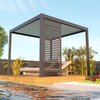 Parois ajourée pour pergola SOFIA gris 0,96 m - ORIAL