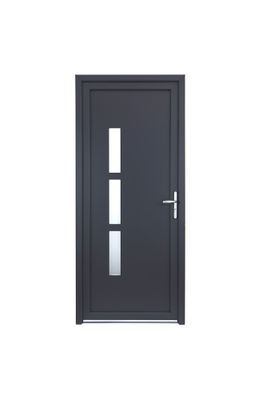 Porte d'entrée Manhattan pvc gris poussant gauche 215 X 90 cm CLOSY