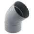Coude PVC évacuation 45° femelle/femelle Ø125 - FITT