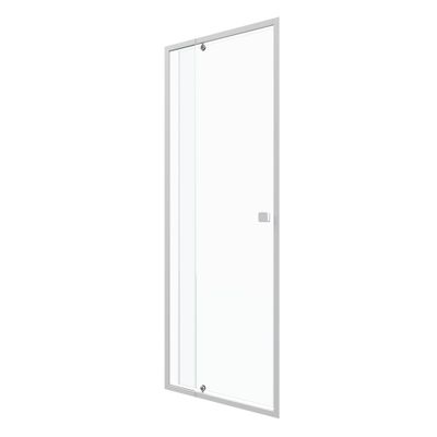 Porte de douche pivotante 80x185 cm profilé blanc verre transparent 5 mm Spot - AURLANE