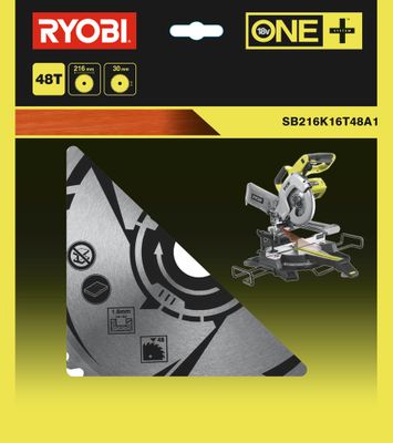 Lame ultra fine carbure 48 dents 216 mm SB216K16T48A1 RYOBI