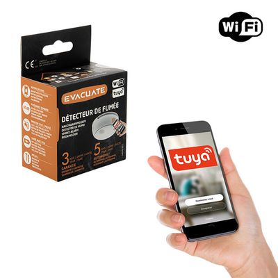 Détecteur de fumée connecté WiFi Autonomie 5 ans - EVACUATE