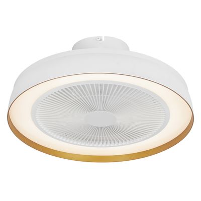 Ventilateur de plafond silencieux avec lumière LED + télécommande Blanc Ø49cm - OSRAM