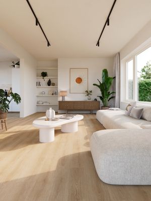Sol vinyle effet bois COOKIES SPC ép 5 mm 18 x 122 cm compatible pièce humide paquet de 2.20 m² LAMETT