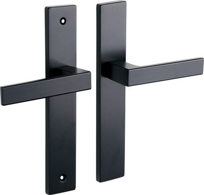 Poignées de porte sur plaques sans trou Loft noir mat ALPERTEC