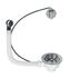Bonde à panier Ø90 mm commande à cable et trop plein pour évier 1 bac - WIRQUIN