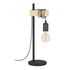 Lampe à poser E27 Townshend bois et noir 10W - EGLO