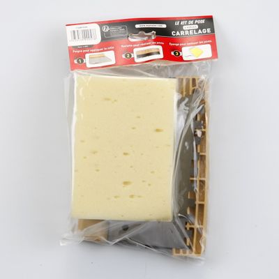 Kit de pose pour carrelage (peigne U9 - raclette 20 cm - éponge) SAS MAT INTER