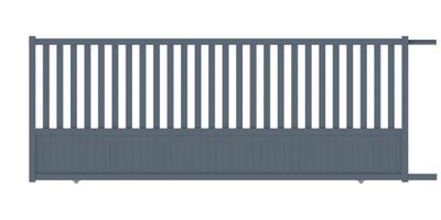 Portail coulissant aluminium CHAMBERY l.4,00 x H.1,55 m motorisé gris JARDIMAT