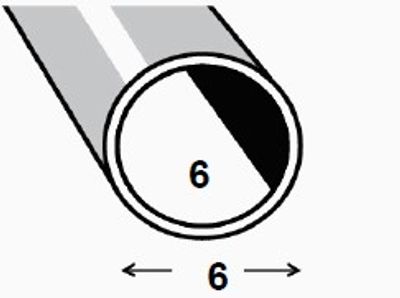 Tube rond aluminium anodisé incolore 6 x 1 mm 1 m CQFD