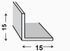 Cornière égale PVC gris aluminium 15 x 15 mm 2 m CQFD