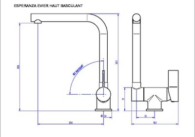 Mitigeur évier Esperanza inox brossé EUROSANIT