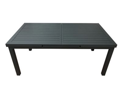 Table de jardin à rallonge ouverture automatique KYOTO aluminium gris 180/240/100x76 cm