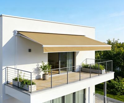 Store banne manuel 295 x 200 cm toile polyester 280 g/m² taupe