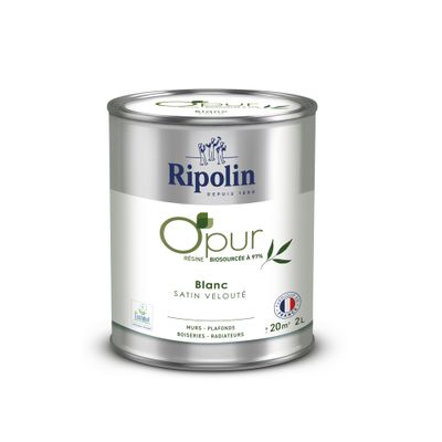 Peinture O'PUR Satin BLANC 2 L - RIPOLIN