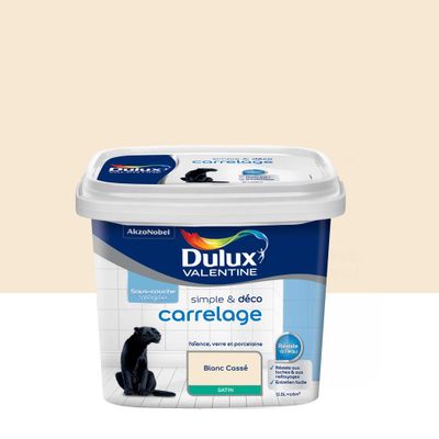 Peinture pour carrelage simple & déco Blanc Cassé Satin 0,5 L - DULUX VALENTINE