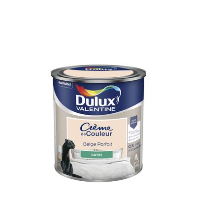 Peinture Crème de Couleur Beige Parfait satin 0,5 L - DULUX VALENTINE