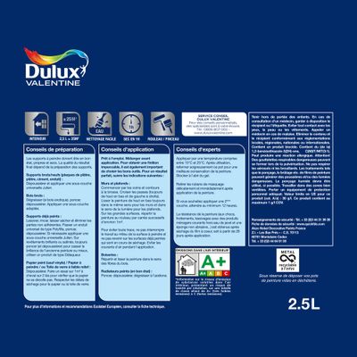 Peinture acrylique Finition Parfaite Blanc mat 2,5 L - DULUX VALENTINE