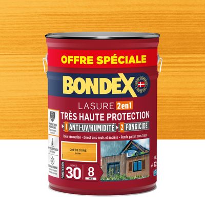 Lasure très haute protection 8 ans chêne doré format spécial 6 L - BONDEX
