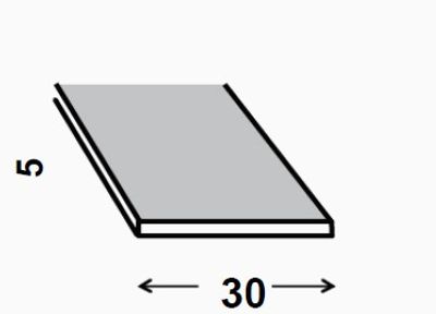 Profilé plat PVC blanc 30 x 5 mm 1 m CQFD