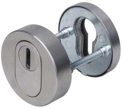 Rosaces de porte rondes de sécurité à cylindre acier mat ALPERTEC