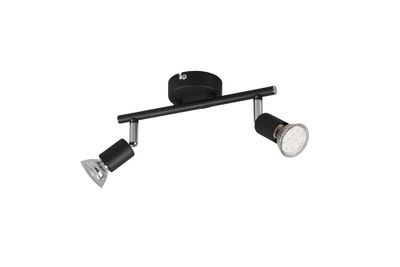 Réglette 2 spots GU10 Paris noir 2x35W - REALITY