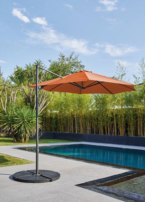 Parasol excentré diamètre 3 mètres Paprika Pushup PROLOISIRS