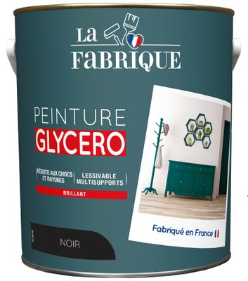 Peinture glycero Noir brillant 2,5 L - LA FABRIQUE