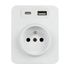 Prise 2 pôles + terre avec prises USB-A et USB-C en saillie Blok blanc - DEBFLEX