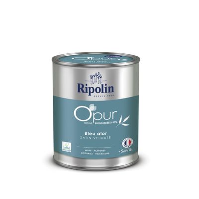 Peinture O'PUR Satin BLEU ALOR 0,5 L - RIPOLIN