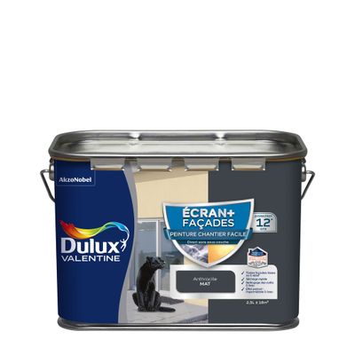 Peinture Ecran+ Façades Chantier Facile Mat Anthracite 2,5 L - DULUX VALENTINE