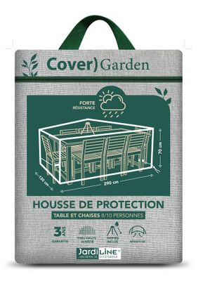 Housse pour table et chaises 8/10 personnes 290 x 130 x 70 cm JARDILINE