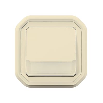 Bouton poussoir inverseur étanche IP55 lumineux + porte-étiquette encastrable Beige - Plexo LEGRAND