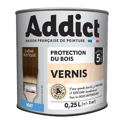 Vernis bois mat chêne rustique 250 mL - ADDICT
