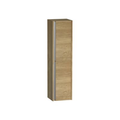 Colonne de salle de bains Thana 2 portes L35 x H140 x P32 cm panneau de particules chêne naturel