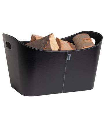 Panier à bûches Baseline noir aspect cuir recyclé PET - ADURO