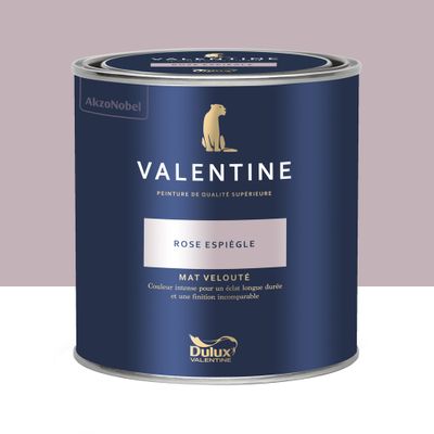 Peinture Valentine Mat Velouté Rose Espiègle 0,5 L - DULUX VALENTINE