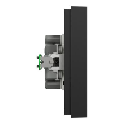 Double prise 2 pôles + terre sur boîte encastrement simple Odace 2025 noir - SCHNEIDER ELECTRIC